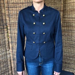 Blue Military style w Mandarin collar jacket